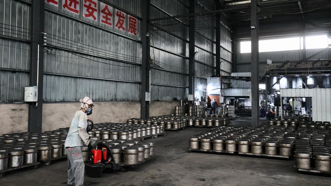 Grinding chambers staged before assembly